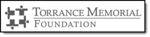 Logo of torrance memorial foundation featuring a stylized cross and text in grayscale.